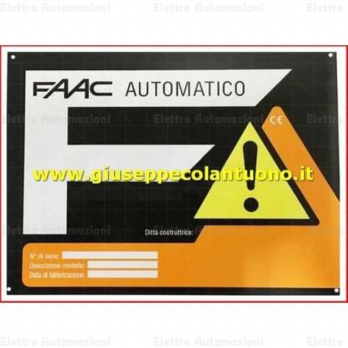 Signo Inoxidable De Señalización Norma Puerta Automática Faac 210 X 155MM